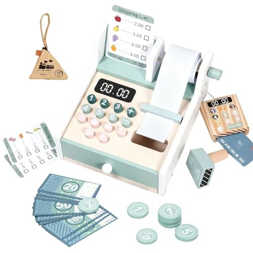 Wooden toys cash register - toys, with