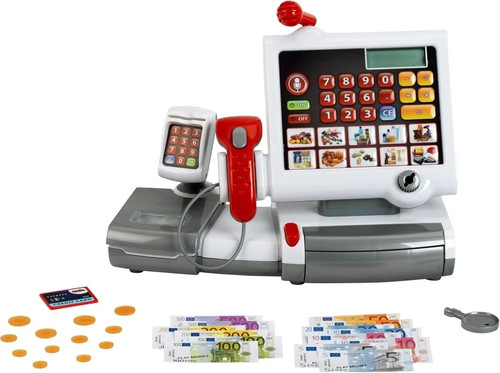 Red cash register toy kids - register,